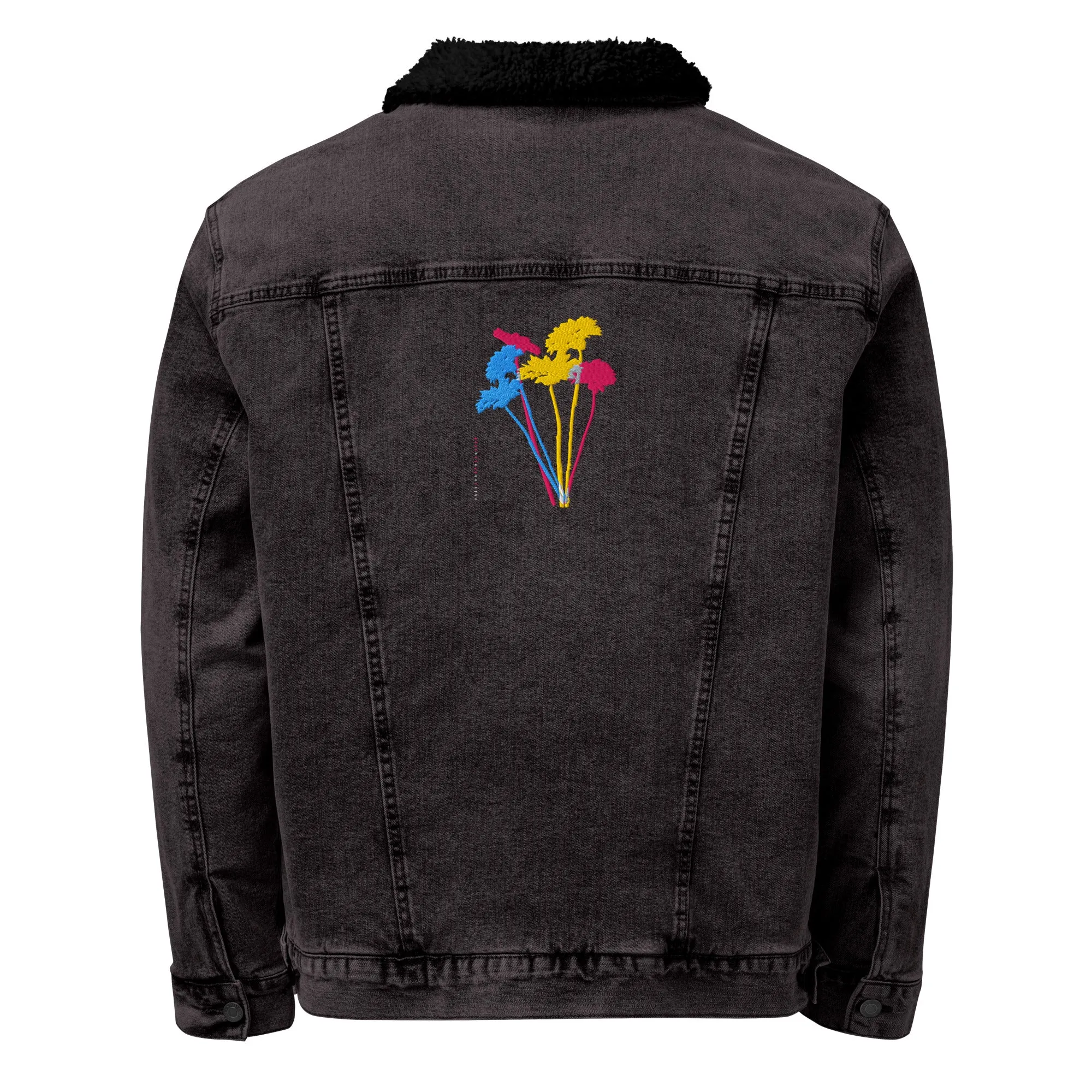 YOUR FLOWERS Unisex Denim Sherpa Jacket