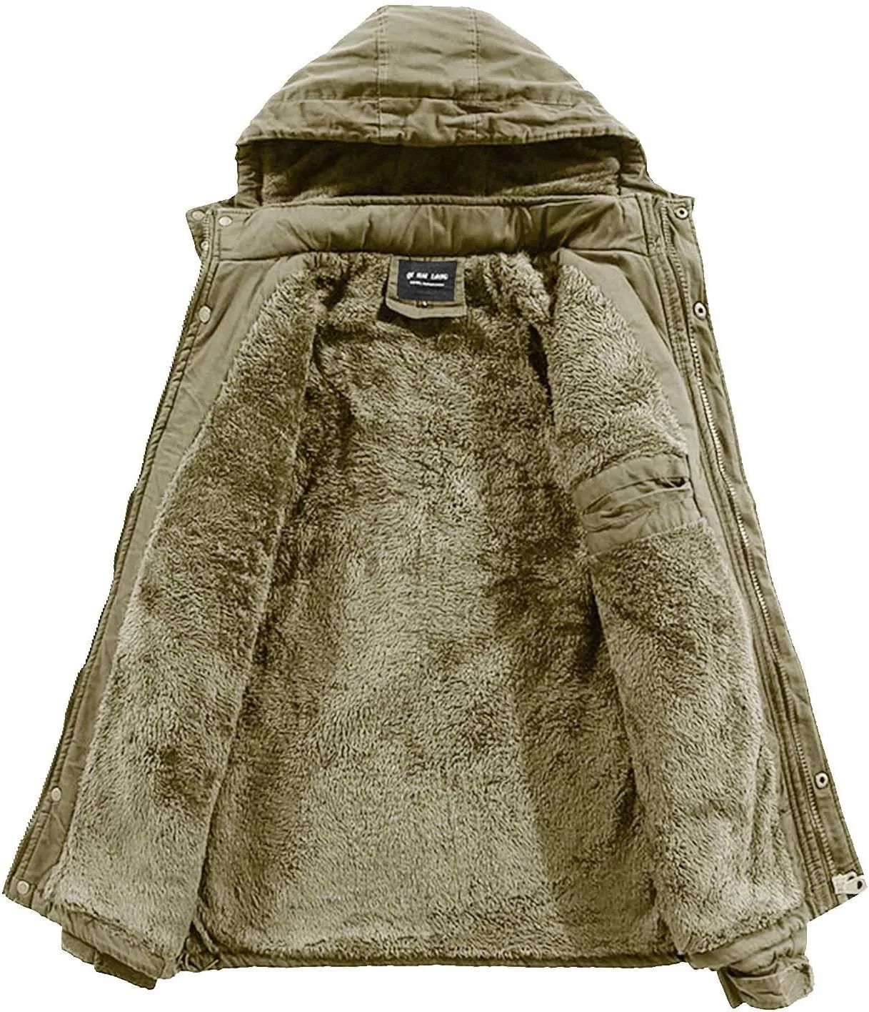Zeiyignr Men's Winter Coat Military Jacket Fleece Lined Parka Cotton Cargo Jackets Thicken Snow Ski Coats Warm Hooded Coats