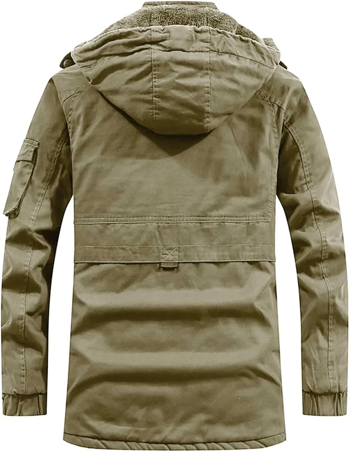 Zeiyignr Men's Winter Coat Military Jacket Fleece Lined Parka Cotton Cargo Jackets Thicken Snow Ski Coats Warm Hooded Coats